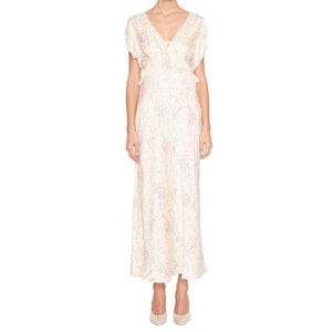 LOVESHACKFANCY NWT Lillian Silk Floral Maxi Dress